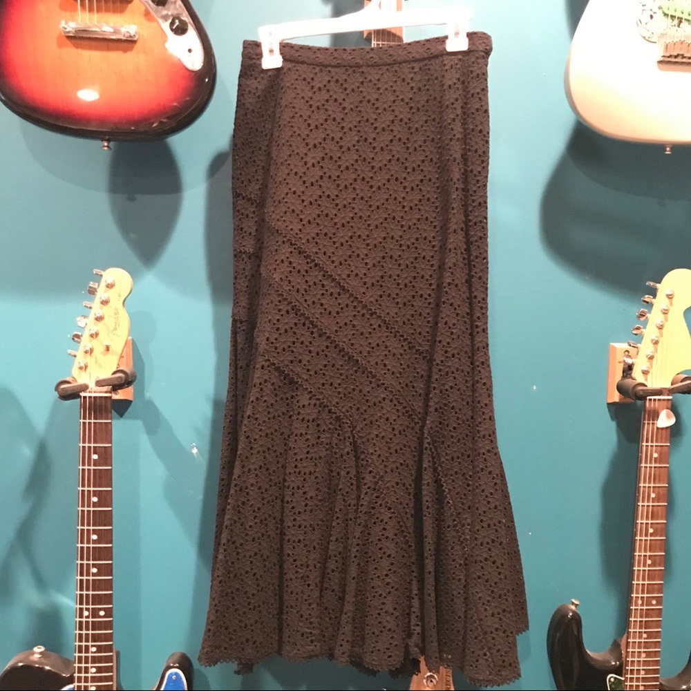 NWT Black Lace Midi Skirt